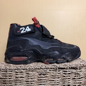 2010 Nike Air Max Griffey 1 Black/Red Basketball Shoe 354912-002 Men 7.5